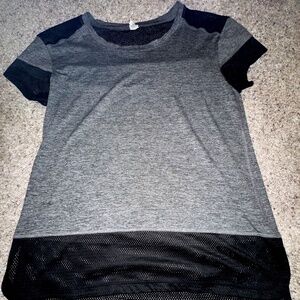 Gray mesh workout tshirt